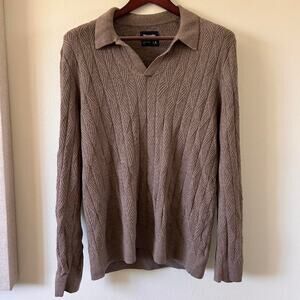 Brown beige long sleeve sweater